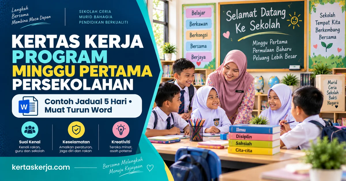 Kertas Kerja Program Minggu Pertama Persekolahan: Contoh Jadual 5 Hari
