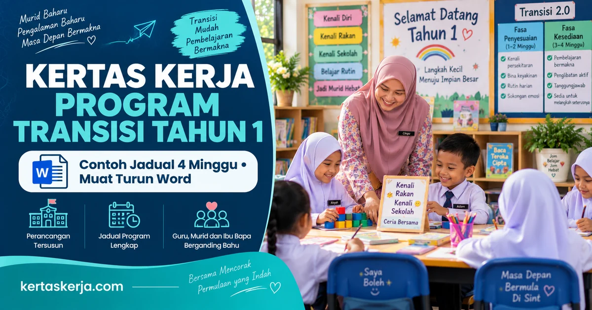 Kertas Kerja Program Transisi Tahun 1: Contoh Jadual 4 Minggu