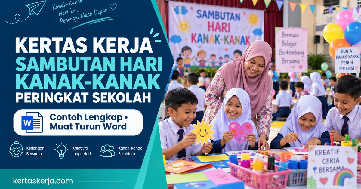 Kertas Kerja Sambutan Hari Kanak-Kanak Sekolah: Contoh & Word